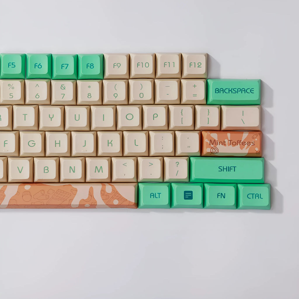 Mint Toffee green DSA profile PBT keycaps for XDA104 mechanical keyboard layout