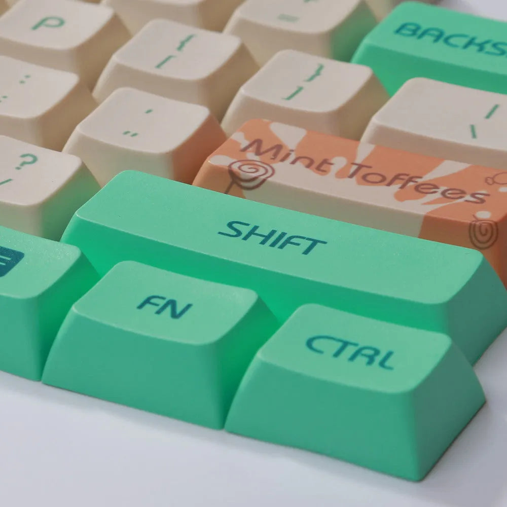 Mint Toffee green DSA profile PBT keycaps for XDA104 mechanical keyboard layout