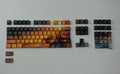 Saturn-themed laser-engraved mechanical keyboard keycaps in centre or side engraved style options