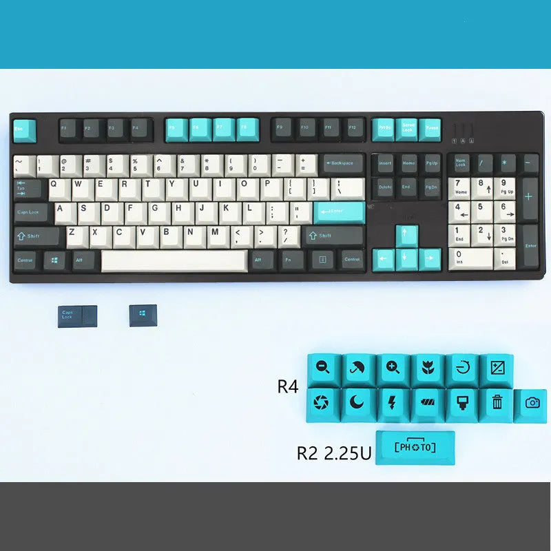 Single two-colour PBT mechanical keyboard keycap in green colour option