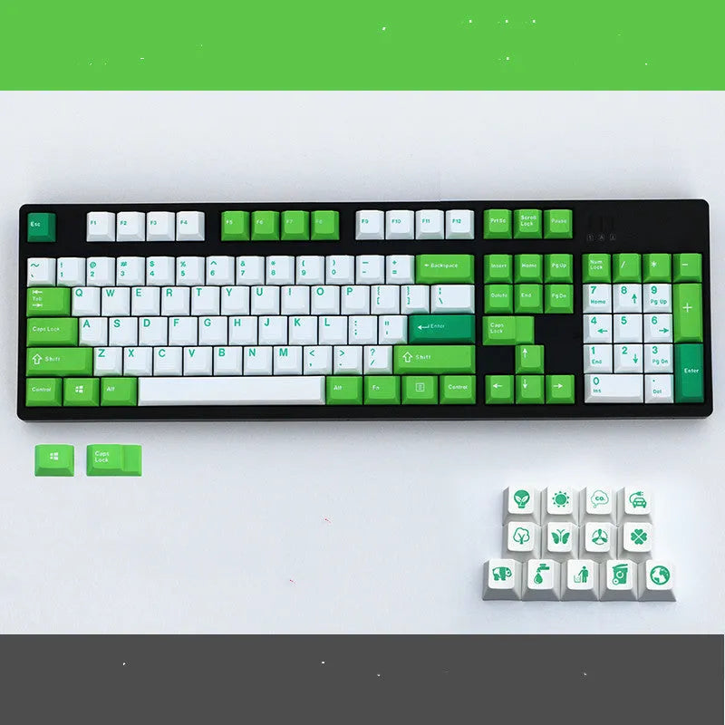 Single two-colour PBT mechanical keyboard keycap in green colour option