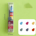 Set of six solid highlighter markers with fluorescent colours and round tips