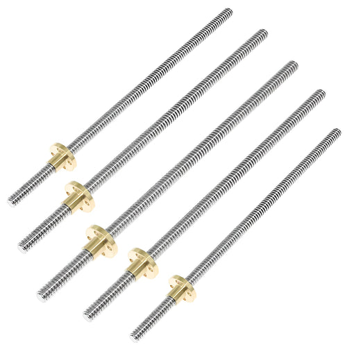 T-shaped trapezoid screw with nut for 3D printer stepping motor drive, multiple lengths available