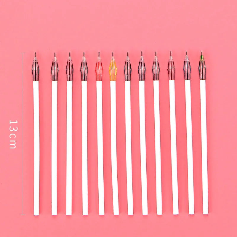 12-colour gel pen set with peacock feather design and replaceable refills