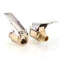 Golden metal quick-clip air chuck for tyre inflation with external thread connection