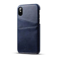 Leather business phone case in black for iPhone, back cover with pure colour finish