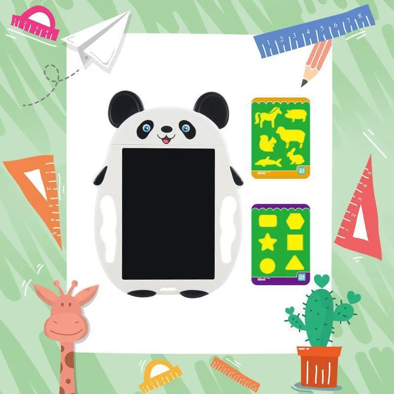Panda style LCD electronic drawing board for children with integrated stylus
