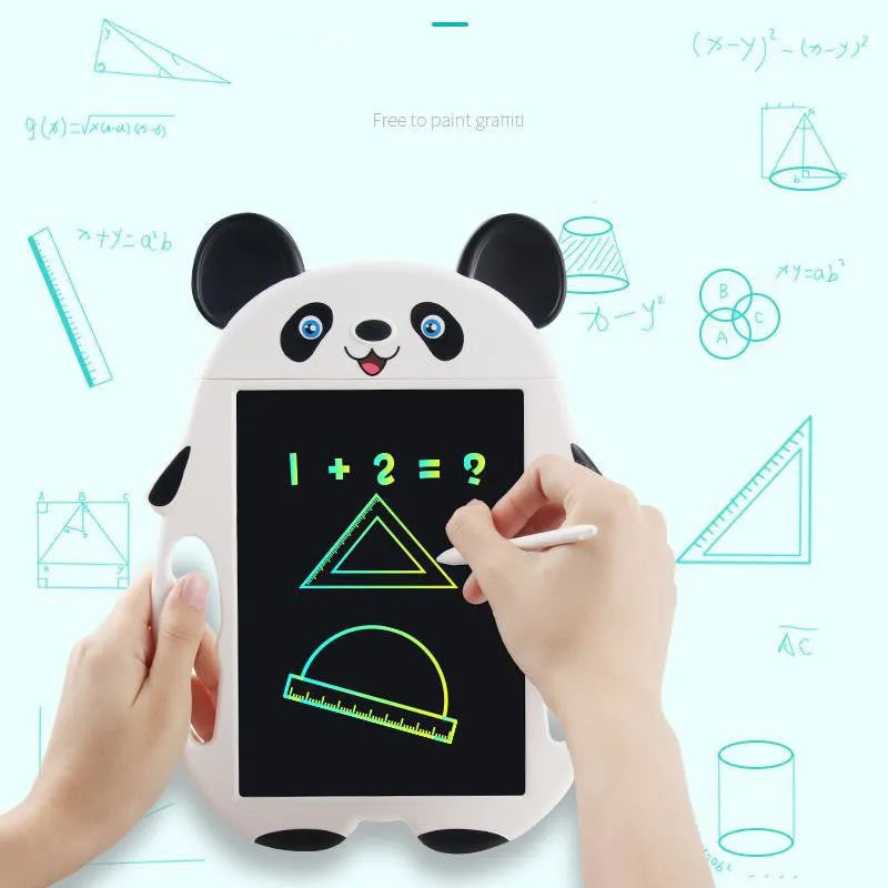 Panda style LCD electronic drawing board for children with integrated stylus