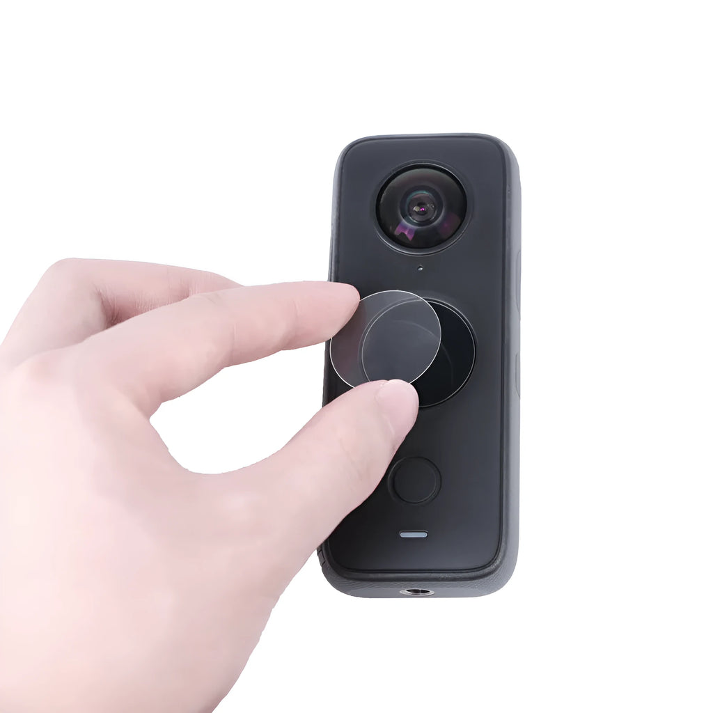 Black tempered glass screen protector for Insta360 ONE X2 camera lens