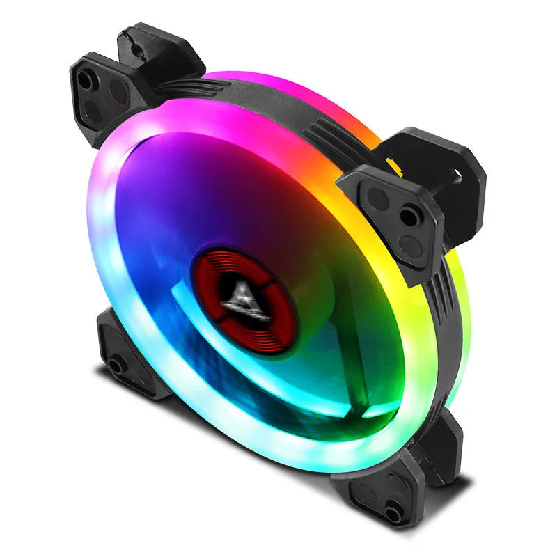 12cm camouflage pattern RGB colour changing PC chassis cooling fan with speaker grille.