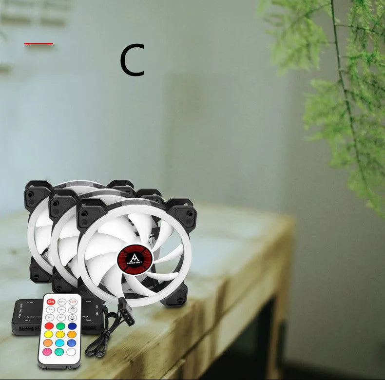 12cm camouflage pattern RGB colour changing PC chassis cooling fan with speaker grille.
