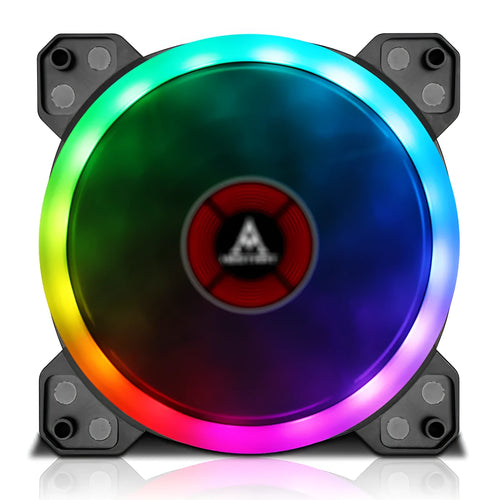 12cm camouflage pattern RGB colour changing PC chassis cooling fan with speaker grille.