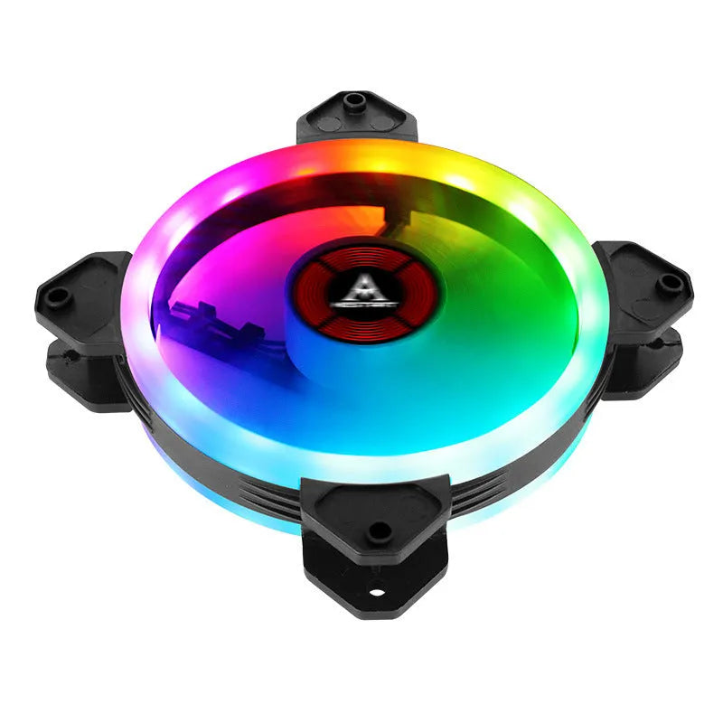 12cm camouflage pattern RGB colour changing PC chassis cooling fan with speaker grille.