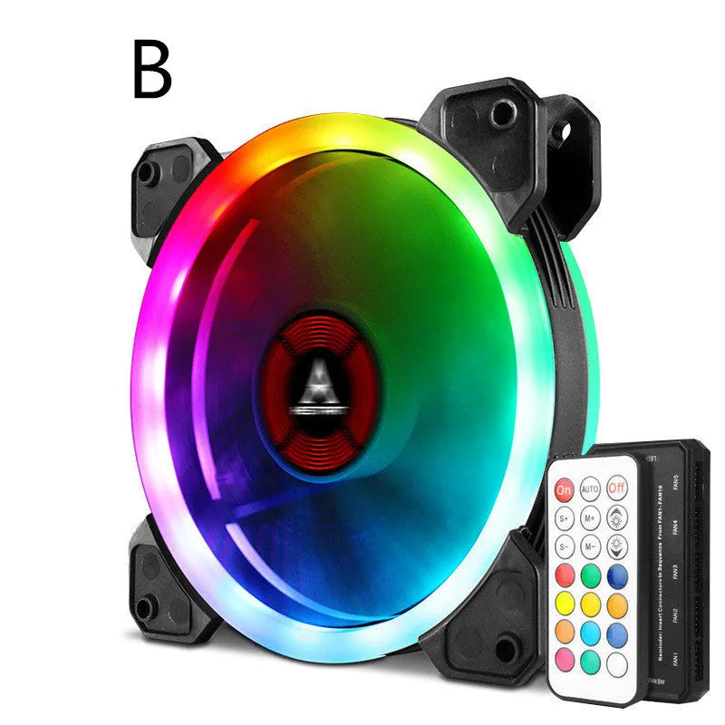 12cm camouflage pattern RGB colour changing PC chassis cooling fan with speaker grille.