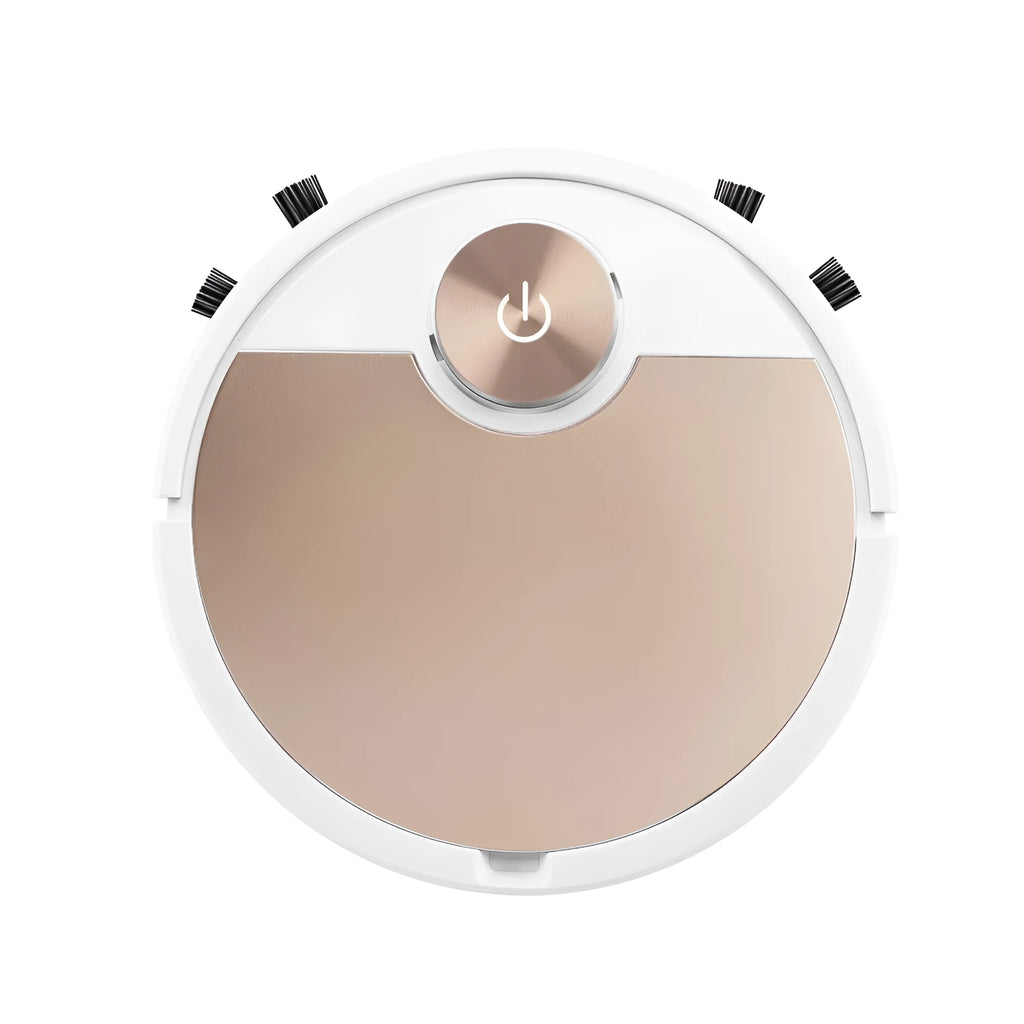 Remote control robot vacuum cleaner with touch switch in gold or silver colour for floor cleaning