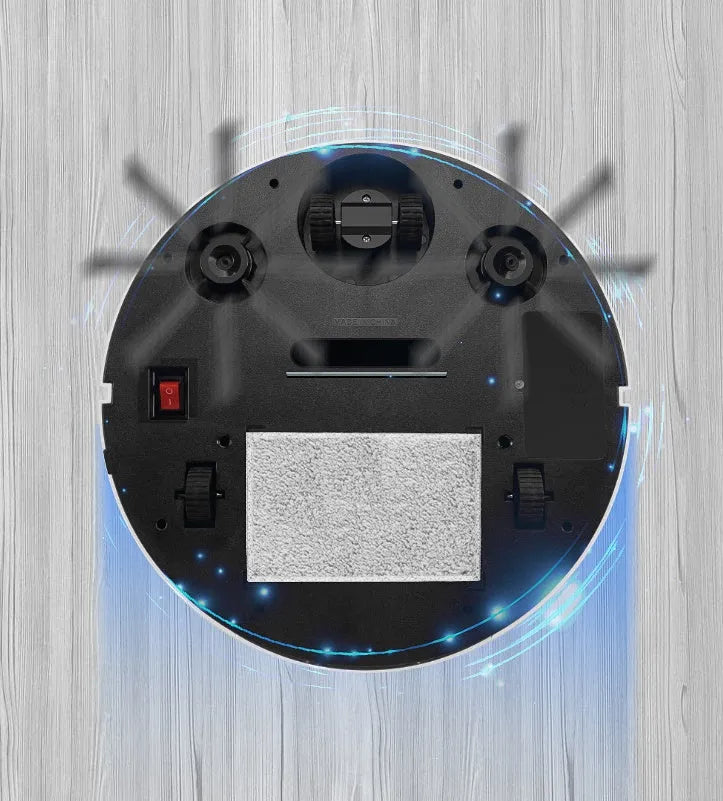 Remote control robot vacuum cleaner with touch switch in gold or silver colour for floor cleaning