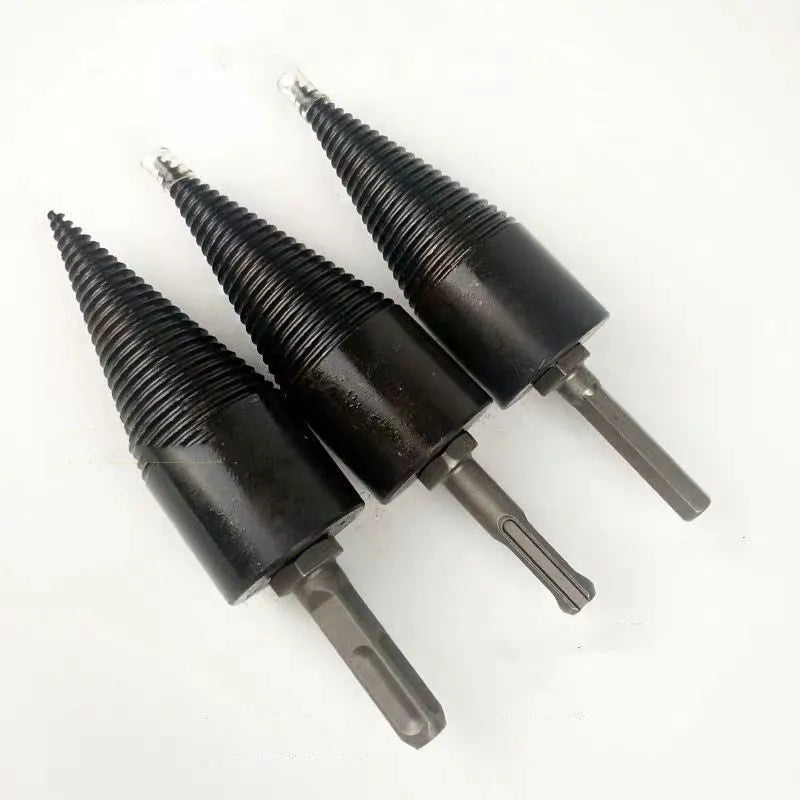 Hexagonal steel wood splitting drill bit for electric hand drills, shown in 32mm and 42mm sizes.