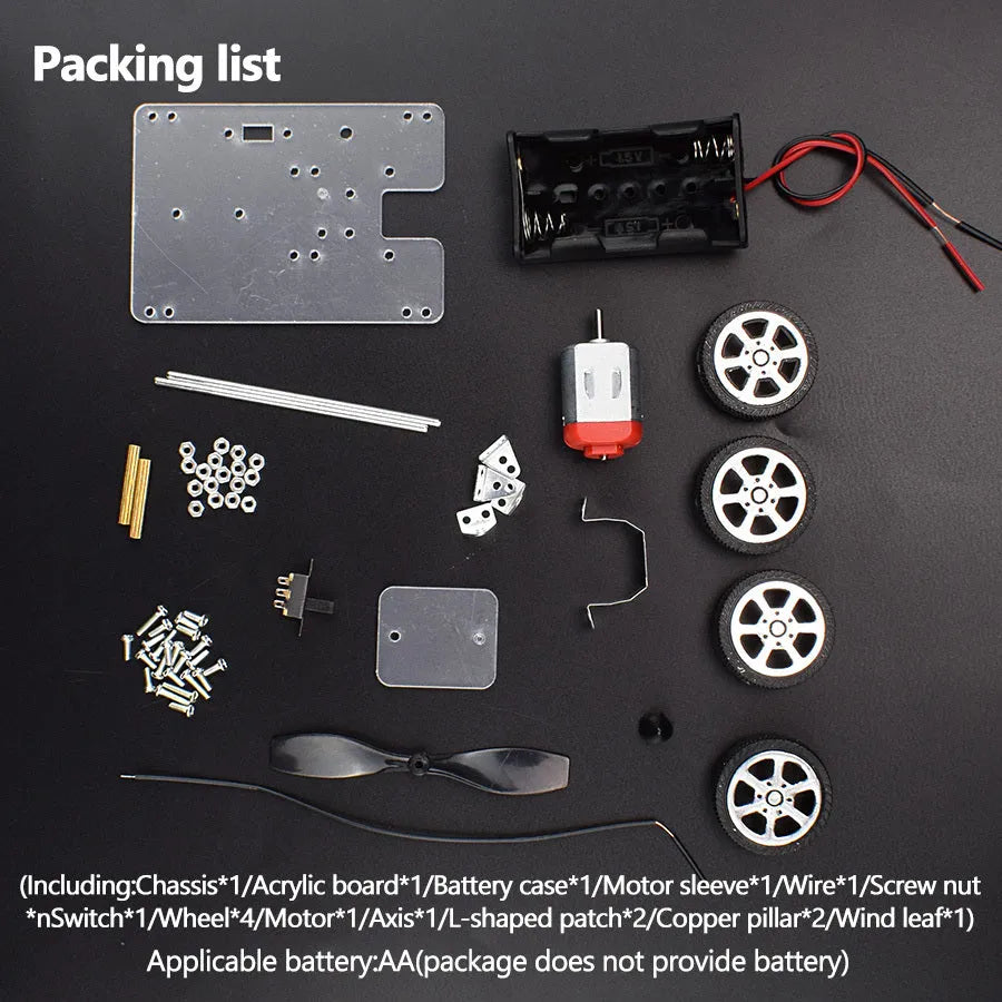 DIY wind car electronic science toy kit for children's creative physics experiments