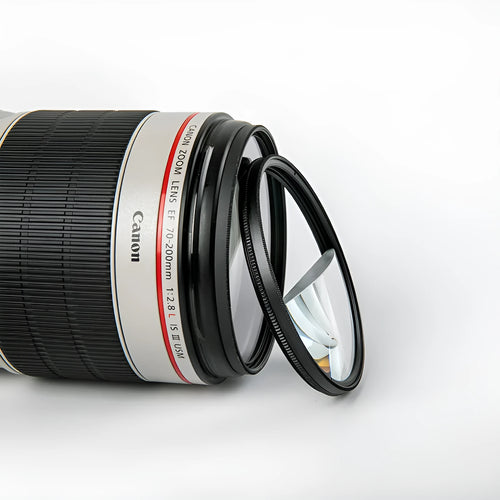 77mm split focus half moon mirror camera filter with microfiber cloth and storage bag