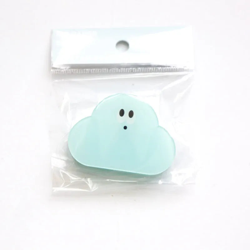 Acrylic cartoon collage clips in beige, blue, orange, and pink colours for crafts and organisation