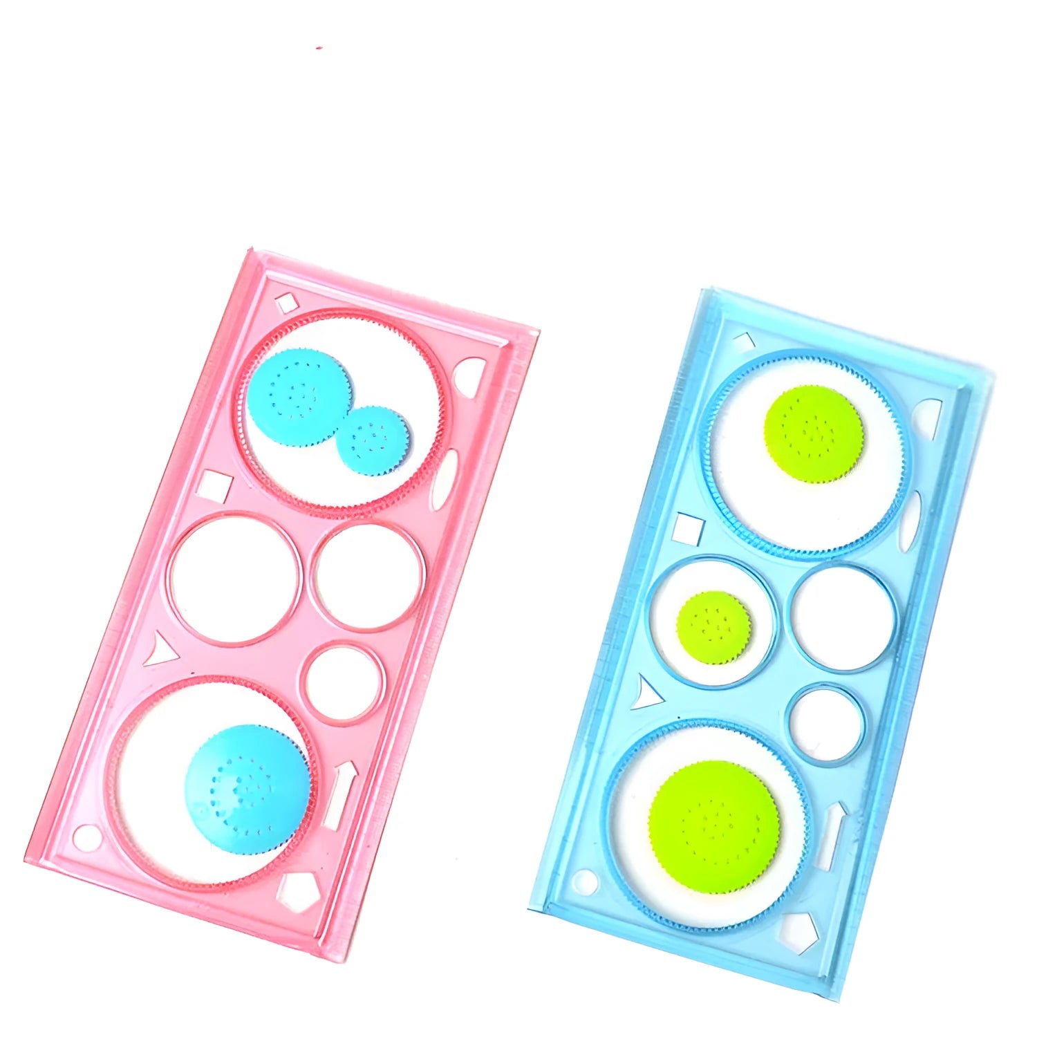 Plastic hollow wreath drawing template set for craft projects in multi-colour