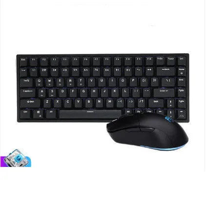 RK526 wireless mechanical keyboard and mouse set in blue, brown, or red colour with USB transmitter