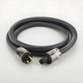 HiFi audio power cord with pure copper conductors showing European and American plug options