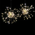 Solar-powered LED meteor shower decorative light with remote control for outdoor garden use.