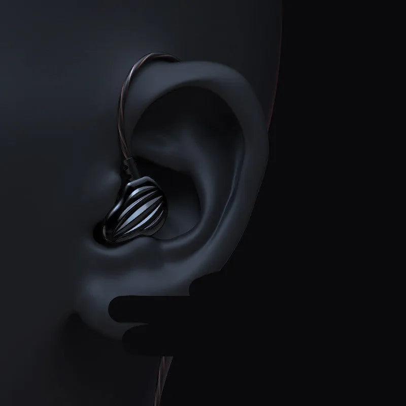 White in-ear sports earphones with black around-ear cable design and 3.5mm plug