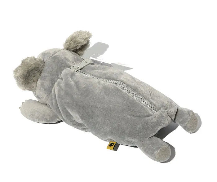 Cartoon animal plush pencil case with wombat design for children's stationery