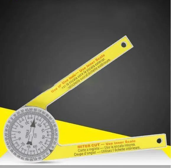 Yellow and white cross-border horizontal angle ruler with laser engraved scales
