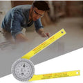 Yellow and white cross-border horizontal angle ruler with laser engraved scales
