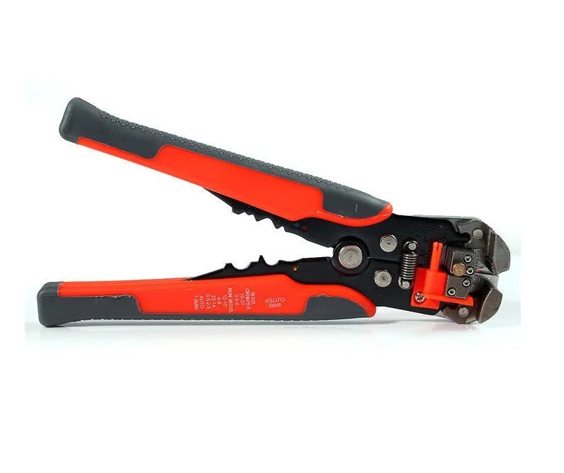 Yellow automatic 3-in-1 wire stripper crimper cutter tool for electrical work on 4-24 AWG wire