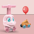Children inertial power ball car science experiment toy with blue launch pad, ABS plastic, and balloons