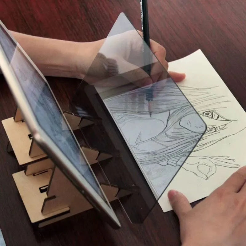 Transparent wood drawing board tracing table for art copying measuring 20.2 by 13.5 centimetres