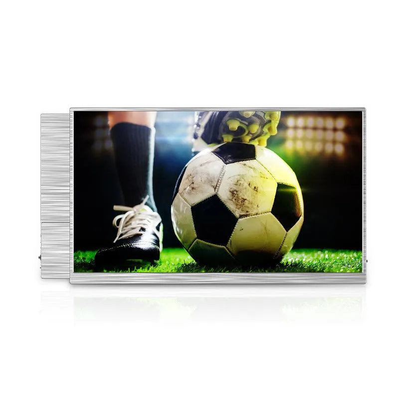 15-inch ultra-thin portable monitor with IPS screen, HDMI and USB-C ports, shown with included cables.