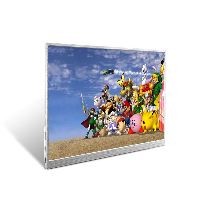 15-inch ultra-thin portable monitor with IPS screen, HDMI and USB-C ports, shown with included cables.