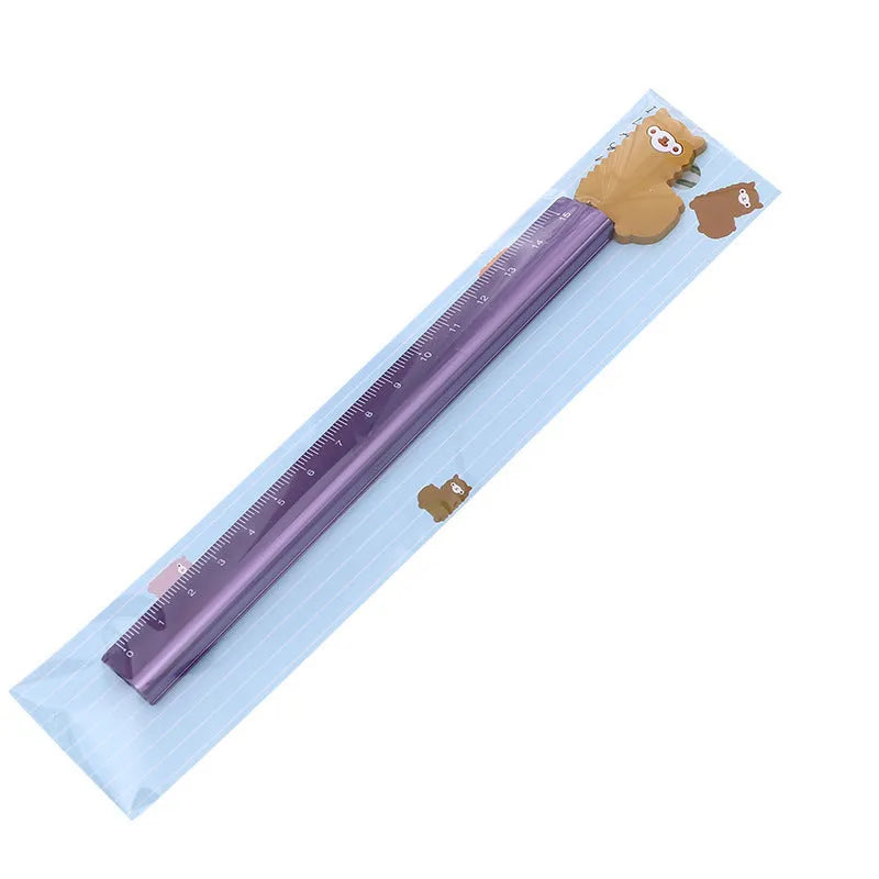 Colourful aluminium ruler showing 30 cm scale with millimetre and centimetre markings.