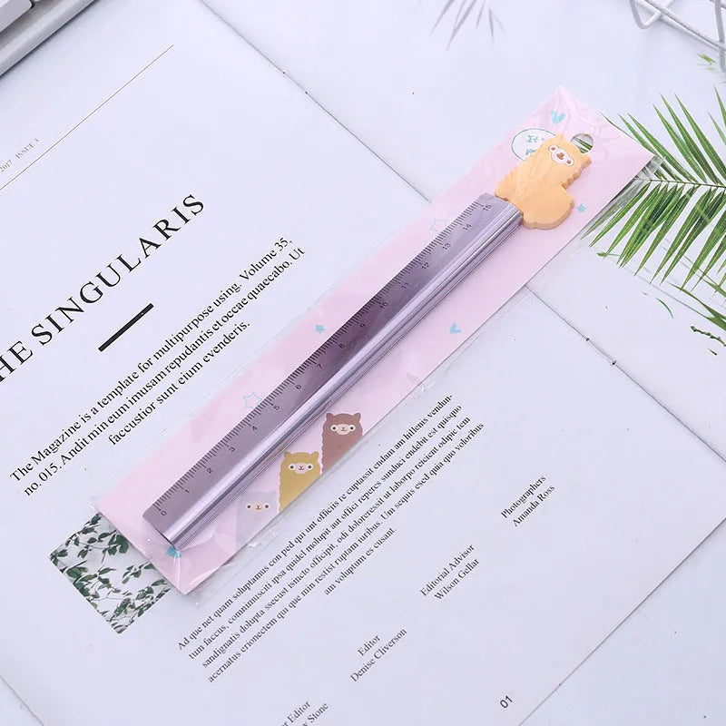 Colourful aluminium ruler showing 30 cm scale with millimetre and centimetre markings.