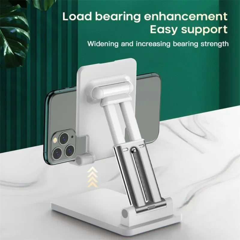 Black and white universal adjustable dual-rod phone bracket for phablet smartphones on desktop