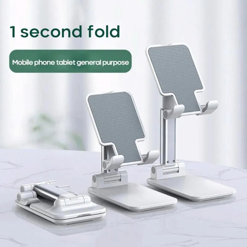 Black and white universal adjustable dual-rod phone bracket for phablet smartphones on desktop