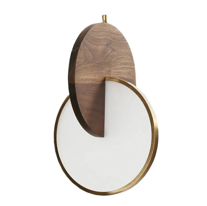 Long-line carved walnut wood chandelier with modern design for wall mounting in bedrooms and studies