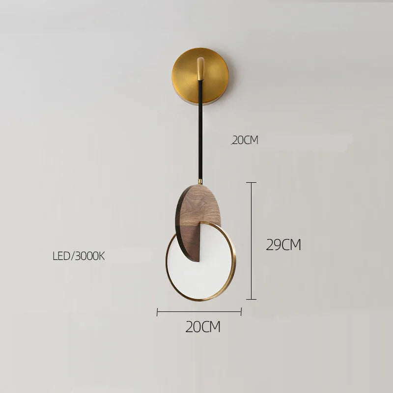 Long-line carved walnut wood chandelier with modern design for wall mounting in bedrooms and studies