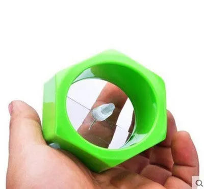 Yellow and green ABS plastic vegetable cutter with 8cm diameter for kitchen slicing