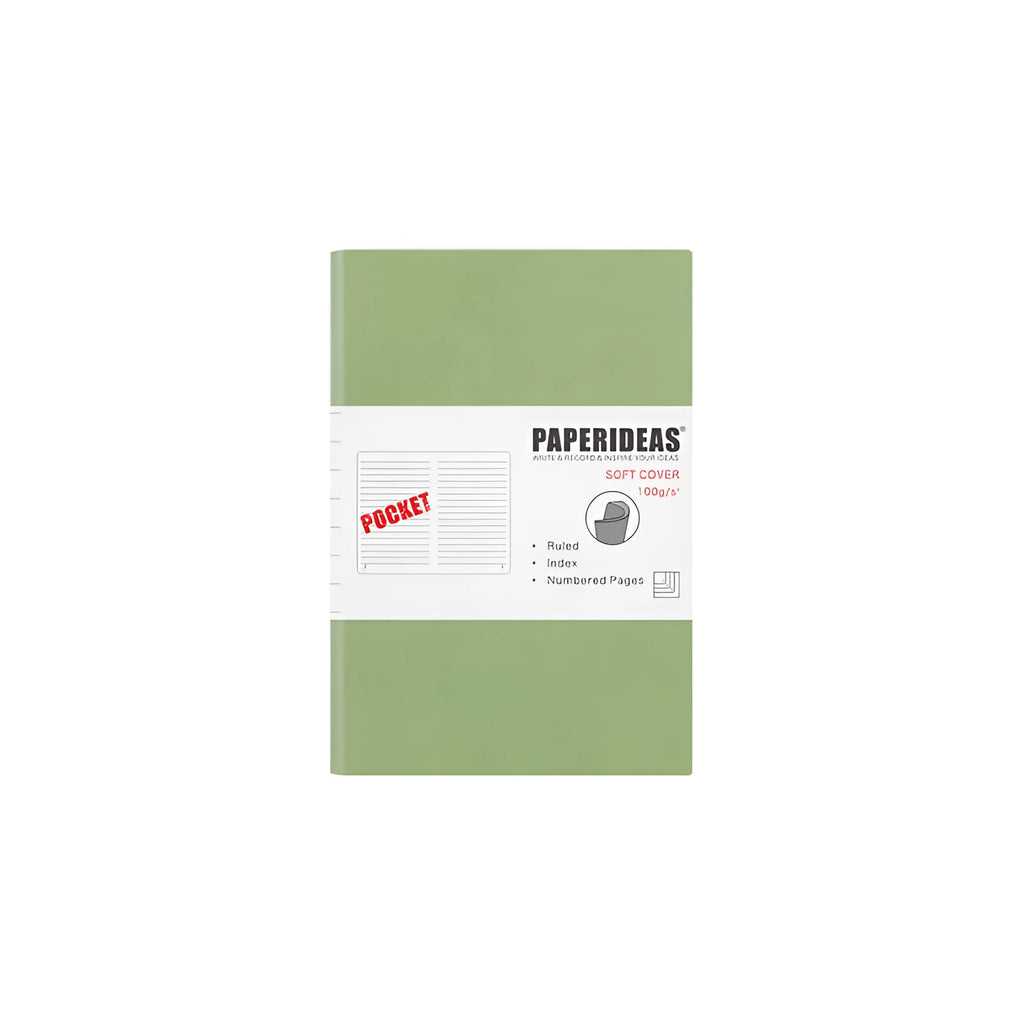 A6 imitation leather notebook in black with French fold binding and blank acid-free paper pages