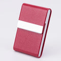 Stainless steel cigarette case in woven black with textured PU sticker exterior