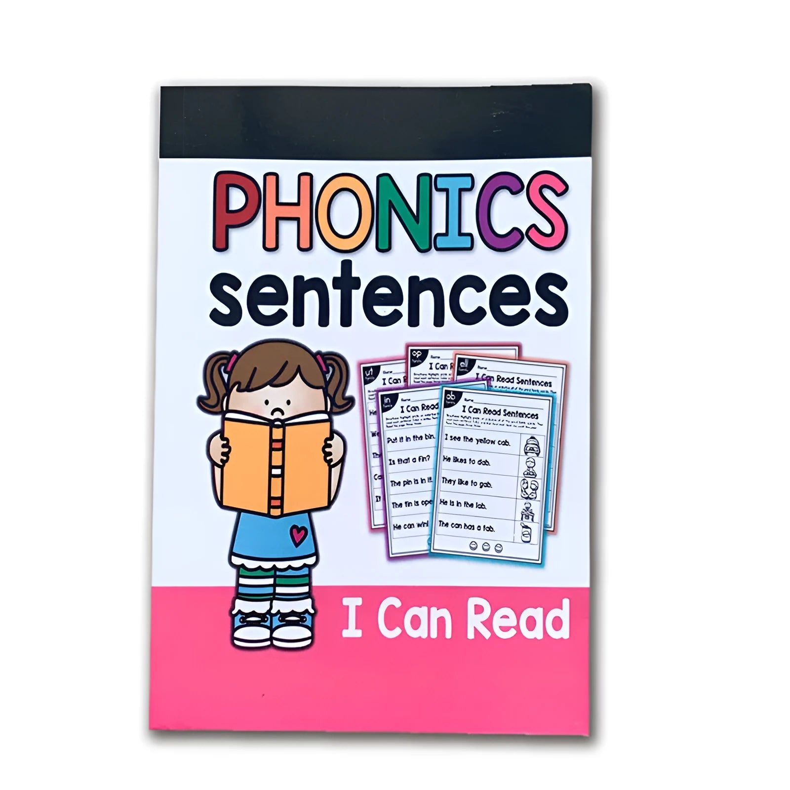 A children's phonics reading worksheet for age 6+, showing English letter and word exercises on a 21cm by 14cm sheet.