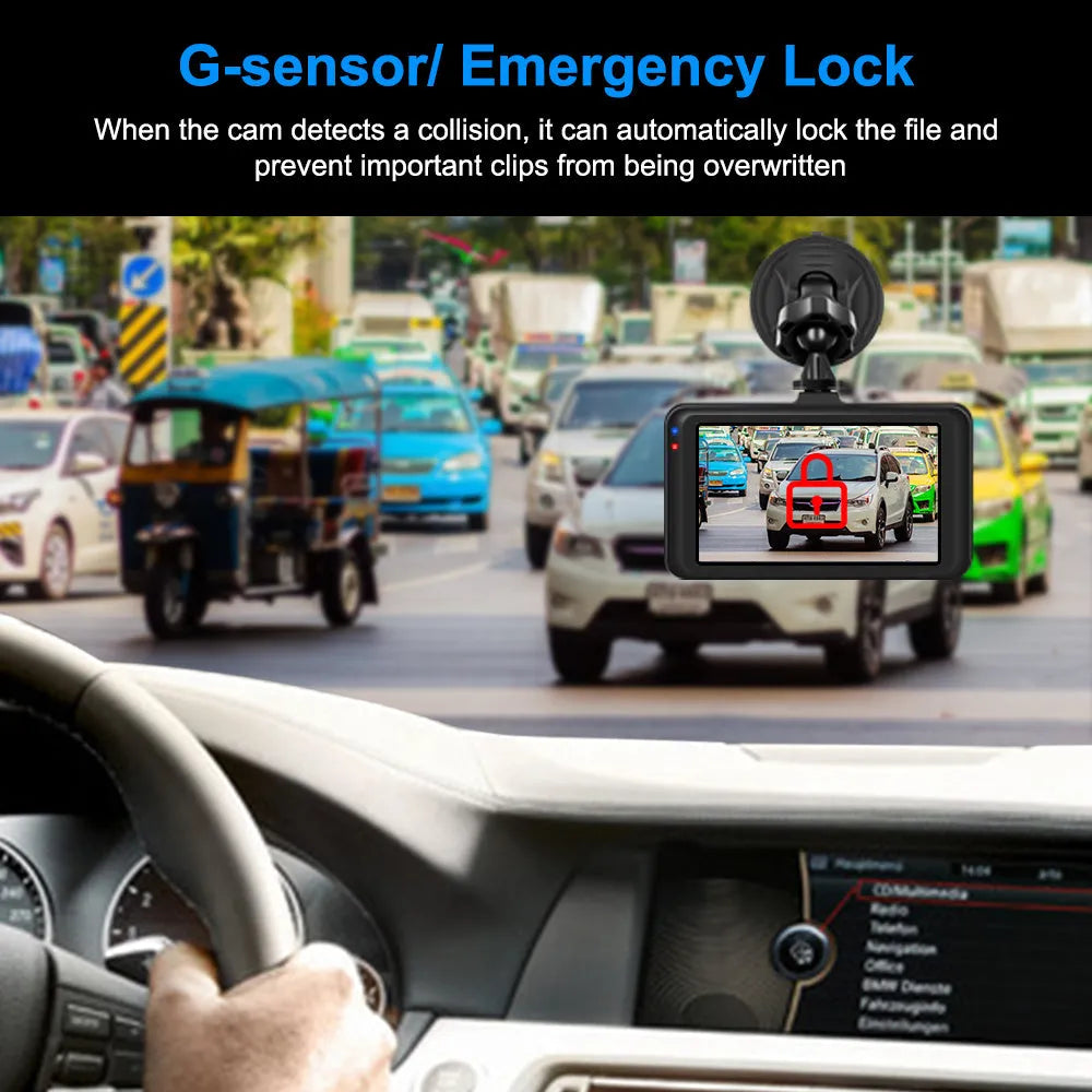 HD Night Vision Driving Recorder 3.0 inch screen 140° wide angle F2.0 aperture dash cam