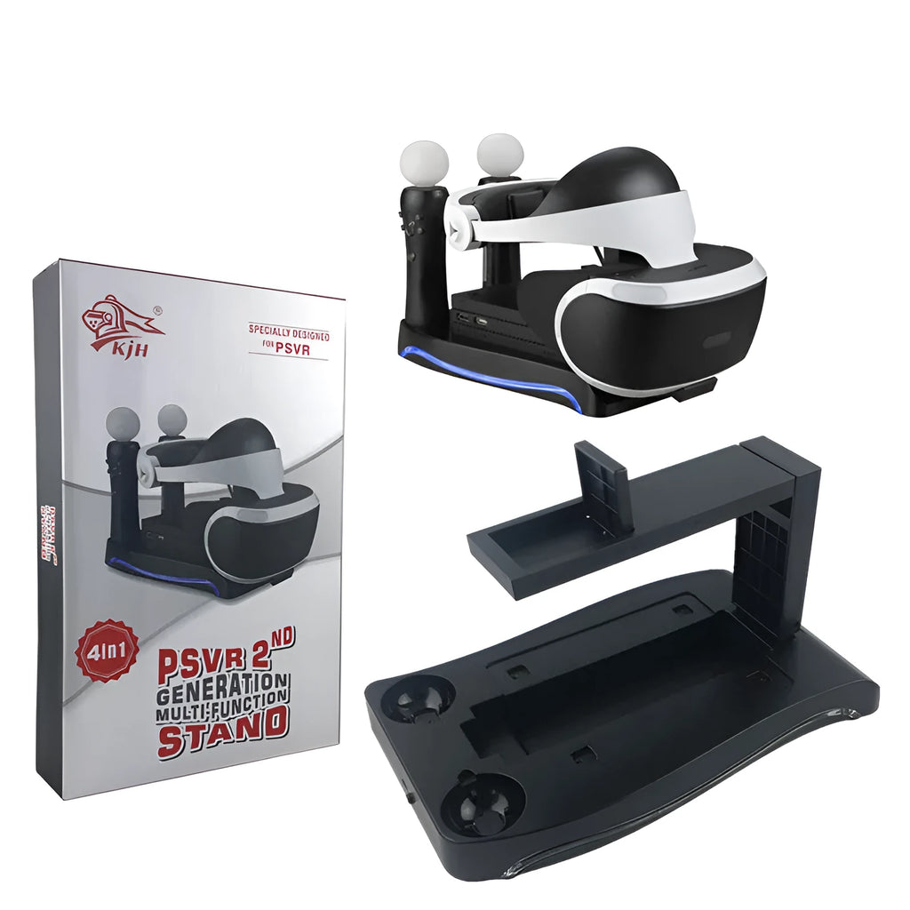 Black PS4 VR controller charging base with dual docks for PlayStation 4 Move motion controllers