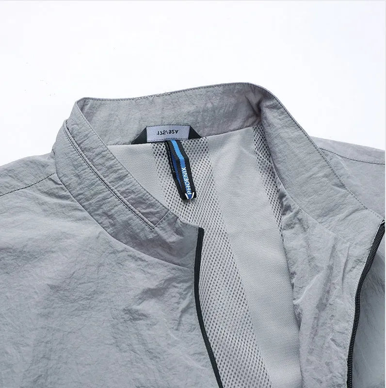 Kentino light blue men's thin polyester summer shirt for sun protection.